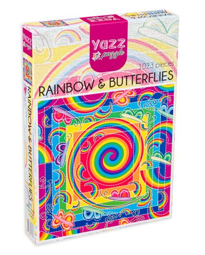 Puzzle Yazz Puzzle de 1023 piese - Curcubeu și fluturi - 1
