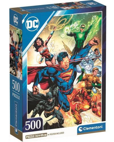 Puzzle Clementoni din 500 piese - Personajele lui DC Comics в действие - 1