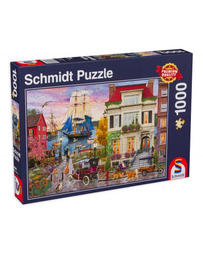 Puzzle Schmidt din 1000 de piese - Navă lângă port - 1