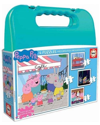 Puzzle in valiza Educa 4 in 1 - Peppa Pig - 1
