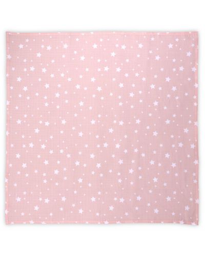 Scutec din bumbac Lorelli - 80 x 80 cm, stele roz - 1