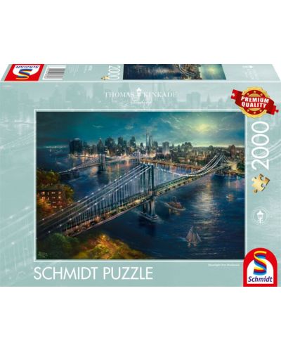 Puzzle Schmidt 2000 Pieces - Lună plină peste Manhattan  - 1