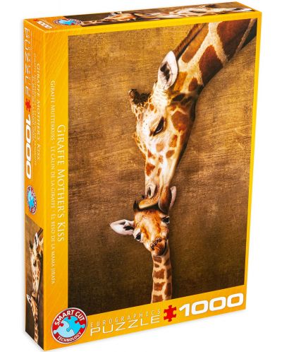 Puzzle Eurographics de 1000 piese - Sarutul girafei mama - 1