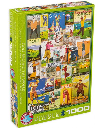 Puzzle Eurographics de 1000 piese - Golful in lume, Postere vintage - 1