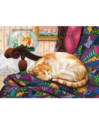 Puzzle Cobble Hill de 1000 piese - Somnul pisicii - 2