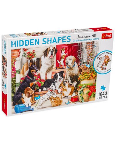 Puzzle Trefl de 1000 de piese - Câini în fața ușii - 1