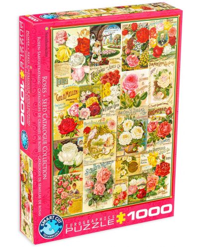 Puzzle Eurographics de 1000 piese – Catalog cu soiuri de trandafiri - 1