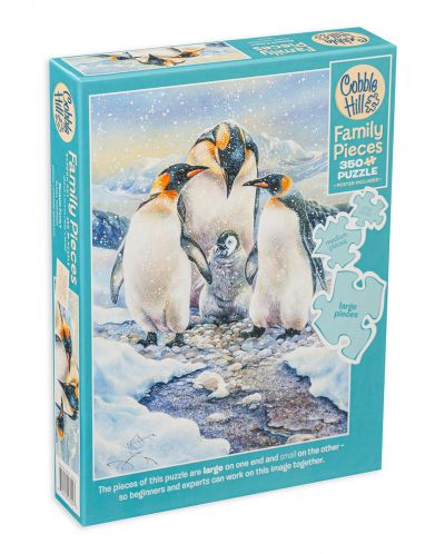 Puzzle Cobble Hill din 350 XXL de piese - Familie de pinguini - 1