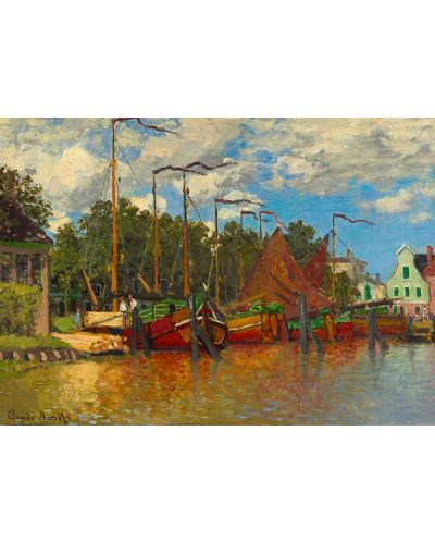 Puzzle Bluebird de 1000 piese - Boats at Zaandam, 1871 - 2