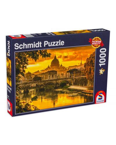 Puzzle Schmidt de 1000 piese- Golden light over Rome - 1