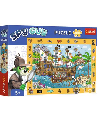 100 de piese Trefl Puzzle - Spy Guy: Pirații - 1