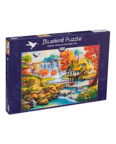 Puzzle  Bluebird de 1000 piese - Country House by the Water Fall, Art World - 1