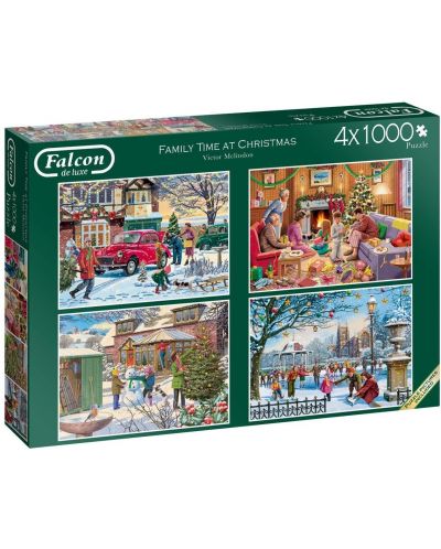  Puzzle Falcon din 4x1000 piese - Falcon - Family Time at Christmas - 1