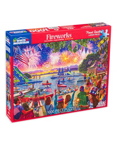 Puzzle White Mountain de 1000 piese - 4th of July Fireworks - 1