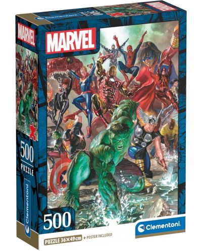 Puzzle Clementoni din 500 piese - Personajele lui Marvel - 1