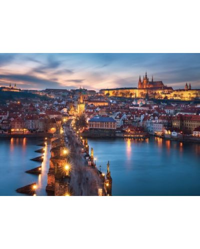 Puzzle Ravensburger de 1000 piese - Praga noaptea - 2
