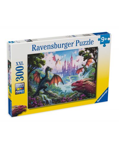 Puzzle Ravensburger din 300 XXL de piese - Furia dragonilor - 1