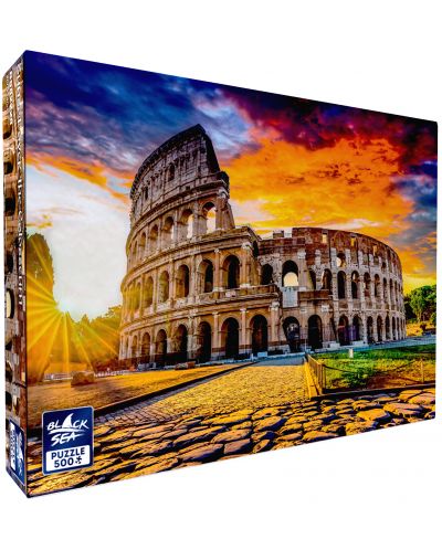 Puzzle Black Sea din 500 de piese - Apus peste Colosseum - 1