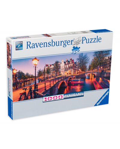 Puzzle panoramic Ravensburger de 1000 piese - Seara la Amsterdam - 1