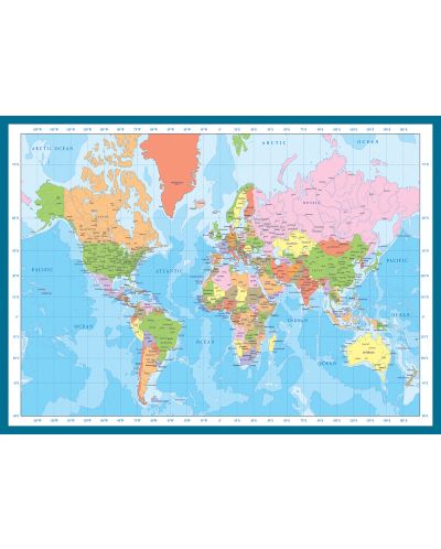 Puzzle Eurographics de 1000 piese - Harta moderna a lumii - 2
