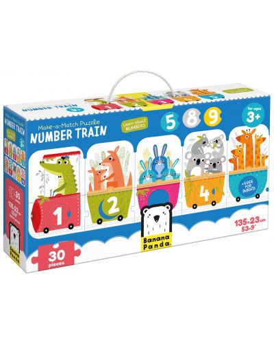 Puzzle de podea Banana Panda din 30 de piese - Tren cu cifre - 1