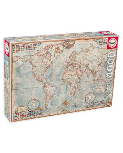 Puzzle Educa din 4000 de piese - Harta lumii - 1