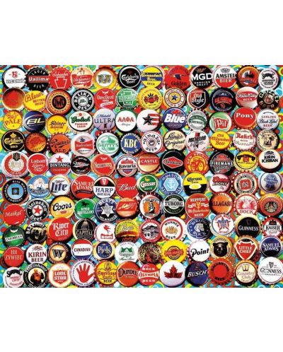 Puzzle White Mountain de 500 piese -  Beer Bottle Caps - 2