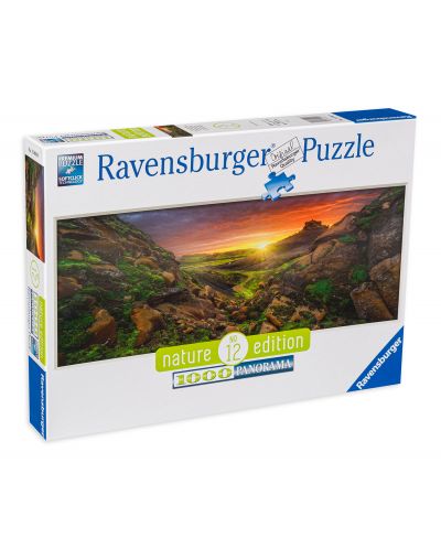 Puzzle panoramic Ravensburger de 1000 piese - Soare deasupra Islandei - 1