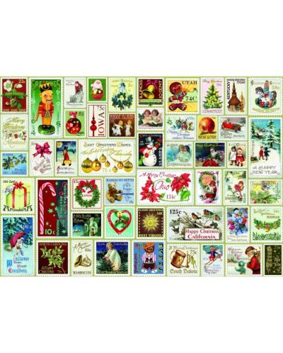 Puzzle Bluebird de 1000 piese - Christmas Stamps - 2