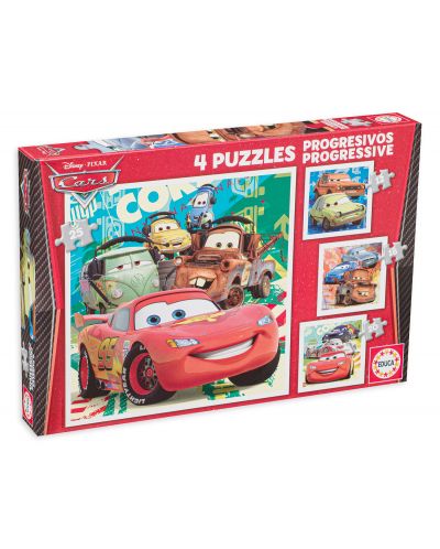 Puzzle Educa 4 in 1 - Cars 2 - 1