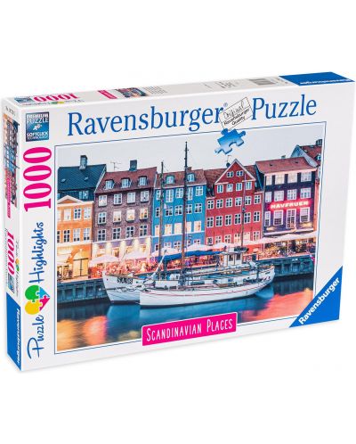 Puzzle Ravensburger 1000 de piese - Copenhaga, Danemarca - 1