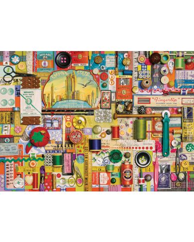 Puzzle Cobble Hill din 1000 de piese - Accesorii de croitorie, Shelley Davis - 2