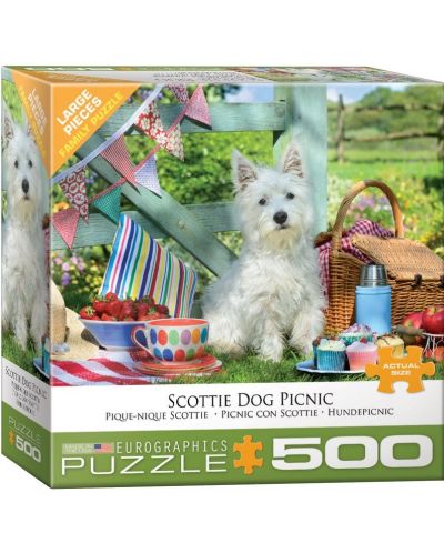 Puzzle Eurographics de 500 XXL piese - Scottie Dog Picnic - 1