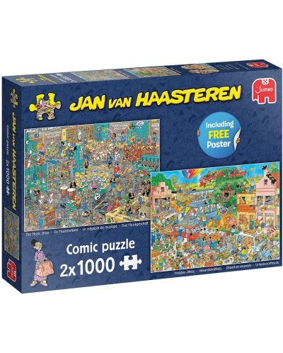 Puzzle Jumbo de 2 x 1000 piese - Targ de Craciun - 1