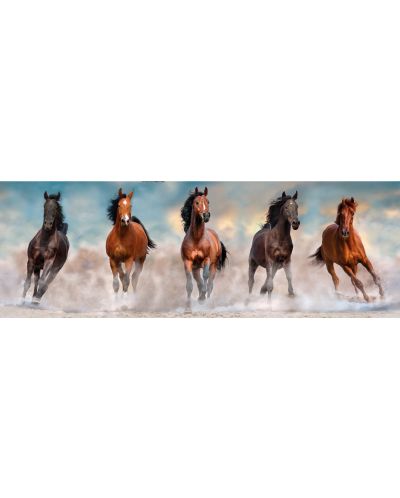 Puzzle panoramic Clementoni de 1000 piese -Horses - 2