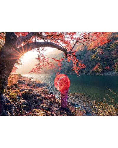 Puzzle Educa din 1000 de piese - Rasaritul soarelui la raul Katsura, Japonia - 2