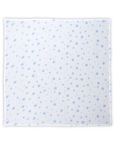 Scutec din bumbac Lorelli - 80 x 80 cm, ploaie de stele albastre - 1