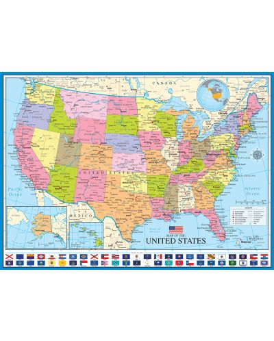 Puzzle Eurographics de 1000 piese – Harta Statelor Unite - 2