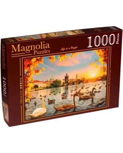 Magnolia Puzzle de 1000 de piese - Lebedele de lângă Podul Carol - 1
