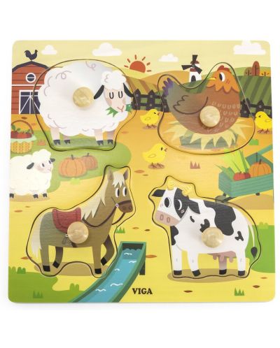 Puzzle cu mânere Viga - Animale de companie - 1