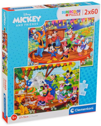 Puzzle Clementoni de 2 x 60 piese - Mickey and Friends - 1