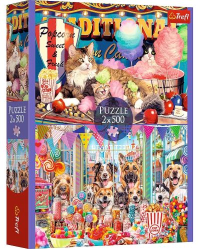 Puzzle Trefl din 2 x 500 piese - Prieteni pufoși | Ozone.ro