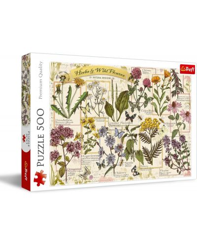 Puzzle Trefl 500 de piese - Herbarium: plante medicinale  - 1