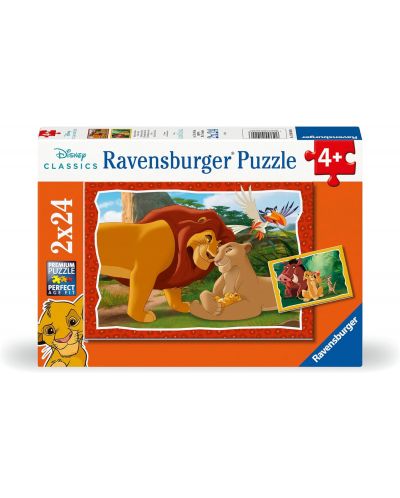 Puzzle Ravensburger 2 x 24 - Regele Leu, Cercul Vieții - 1