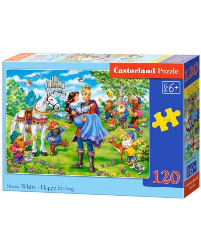 Puzzle Castorland de 120 piese - Alba ca Zapada si Printul - 1