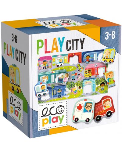 Puzzle pentru copii Headu Ecoplay - Orasul  - 1