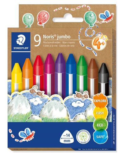 Creioane colorate Staedtler Noris Jumbo - 9 culori - 1