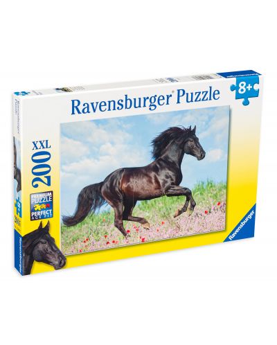 Puzzle Ravensburger de 200 XXL piese - Cal negru - 1
