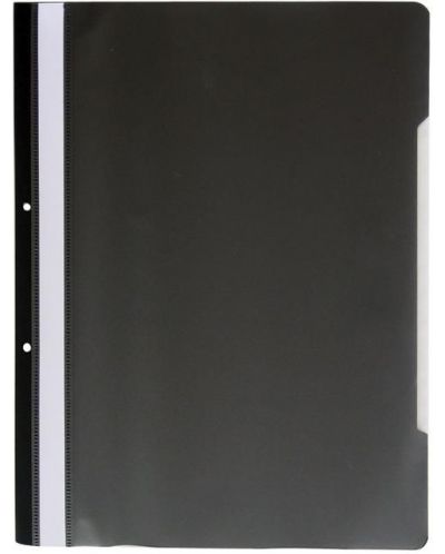 Folder Spree - Clasic, cu fata transparenta si perforare, A4, negru - 1