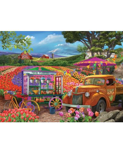 Puzzle SunsOut din 1000 de piese - Lalele de pe marginea drumului - 2